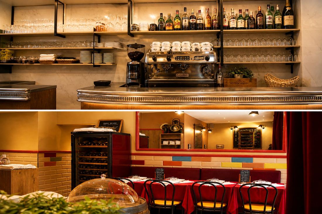 Première salle et bar du Sain Sert